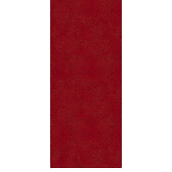 Ottomanson Hallway Runner Rug 1'10" x 12' Non-Slip Stain-Resistant Low Pile Carpet for Kitchen, Red