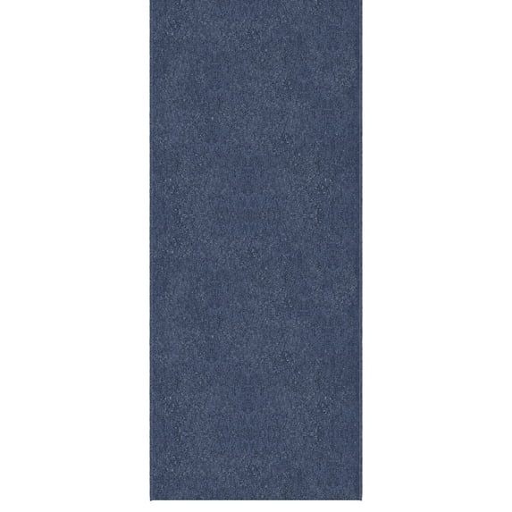 Ottomanson Hallway Runner Rug 1'10" x 31' Non-Slip Stain-Resistant Custom Size Carpet for Kitchen, Blue