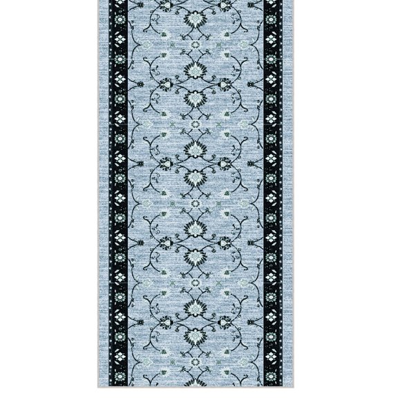 Ottomanson Hallway Runner Rug 2'7" x 10' Soft Non-Slip Indoor Rug, Mahal Blue
