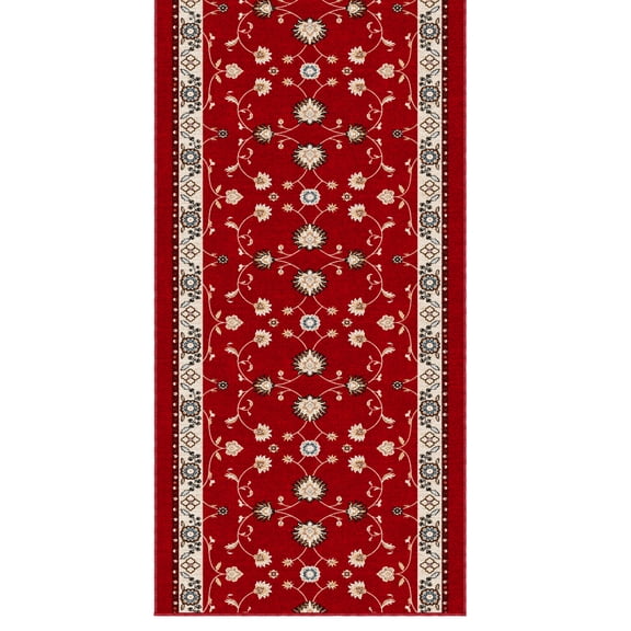 Ottomanson Hallway Runner Rug 2'7" x 10' Soft Non-Slip Indoor Rug, Mahal Red