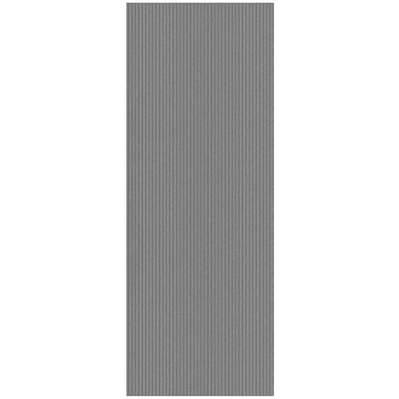 Ottomanson Non-Slip Hallway Runner Rug 2' x 5' Indoor/Outdoor Utility Carpet for Garage, Gray Ribbed