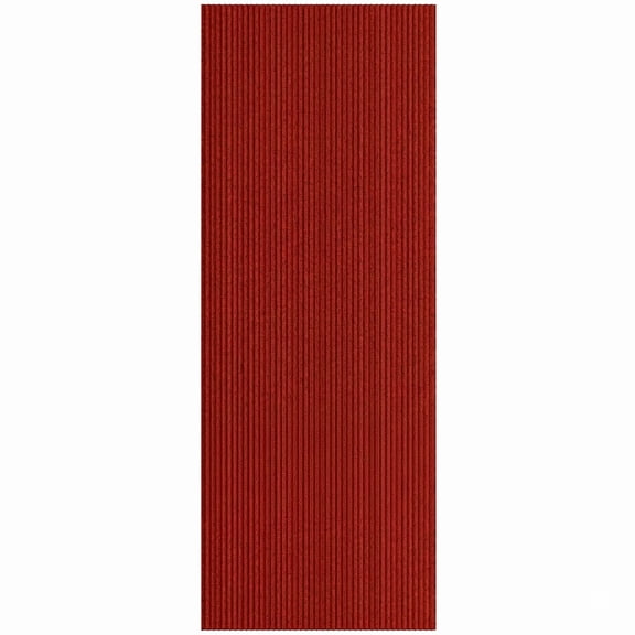 Ottomanson Non-Slip Hallway Runner Rug 2' x 5' Indoor/Outdoor Custom Size Utility Carpet for Garage, Red Ribbed