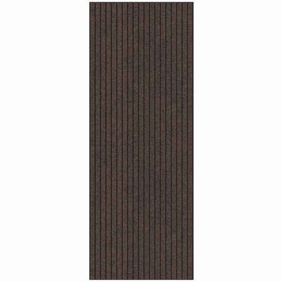Ottomanson Non-Slip Hallway Runner Rug 2' x 5' Indoor/Outdoor Custom Size Utility Carpet for Garage, Brown Ribbed