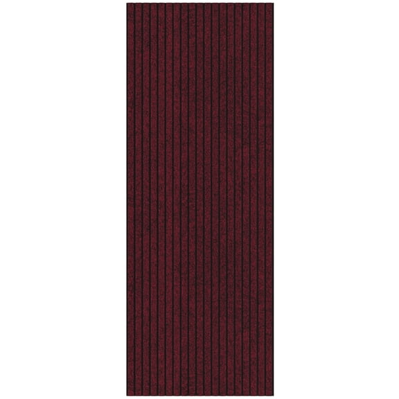 Ottomanson Non-Slip Hallway Runner Rug 2' x 5' Indoor/Outdoor Custom Size Utility Carpet for Garage, Red Ribbed