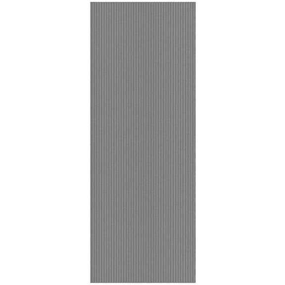 Ottomanson Non-Slip Hallway Runner Rug 2' x 6' Indoor/Outdoor Custom Size Utility Carpet for Garage, Gray Ribbed