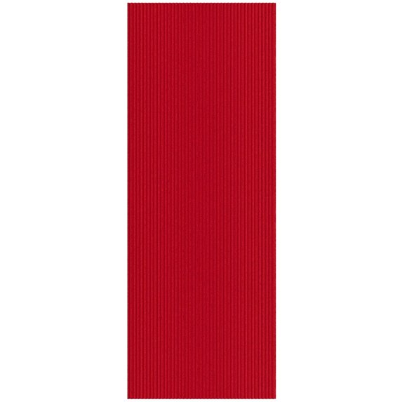 Ottomanson Non-Slip Hallway Runner Rug 2' x 6' Indoor/Outdoor Custom Size Utility Carpet for Garage, Red Ribbed