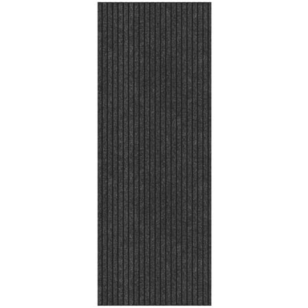 Ottomanson Non-Slip Hallway Runner Rug 2' x 6' Indoor/Outdoor Custom Size Utility Carpet for Garage, Black Ribbed