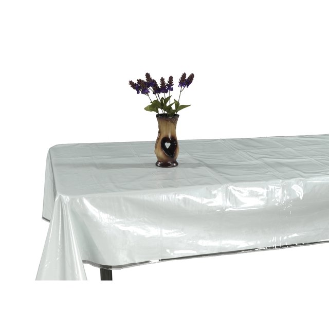 Ottomanson Heavy Duty Clear Plastic Tablecloth Clear Table Cover