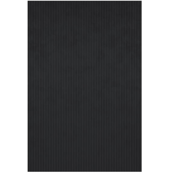 Ottomanson Heavy Duty Non-Slip Rubber Mat 20" x 39" Indoor Outdoor Waterproof Doormat for Entryway Garage Kitchen, Black