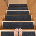 thumbnail image 1 of Ottomanson Indoor/Outdoor Non-Slip Stair Treads for Wooden Steps 8" x 30" Rubberback Step Mat, 14 Pack, Black, 1 of 12