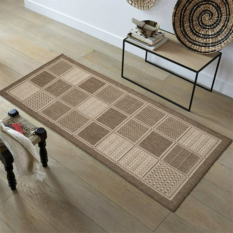 Ottomanson Non-Slip Rubberback Solid 3x5 Indoor/Outdoor Runner Rug