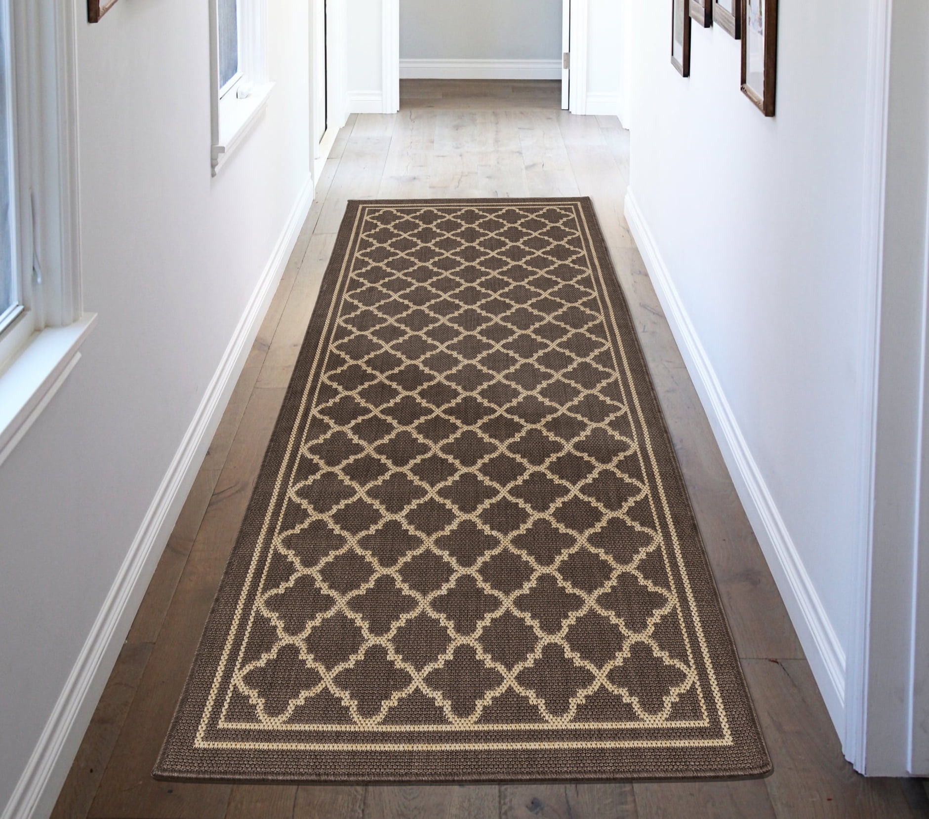 Ottomanson Jardin Collection Natural Greek Bordered Design Indoor