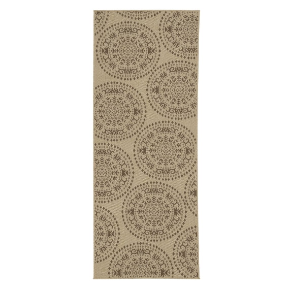 Ottomanson Jardin Medallion Design 3x7 Non Shedding Indoor Runner Rug, 2'7" x 6'11", Beige