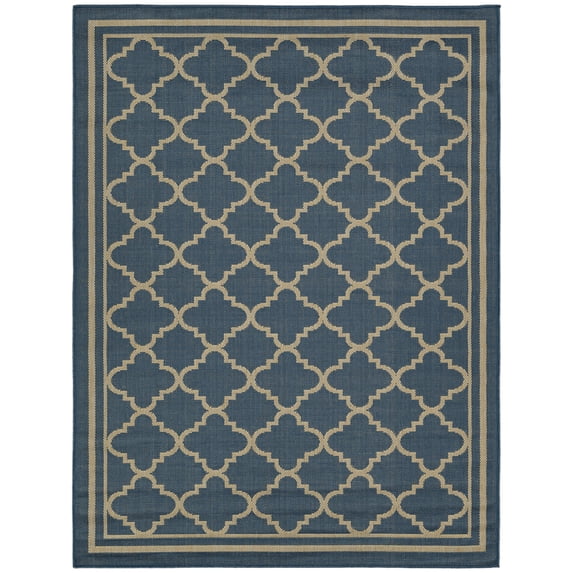 Ottomanson Jardin Moroccan Trellis Design 5x7 Non Shedding Indoor Area Rug, 5'3" x 6'11", Blue