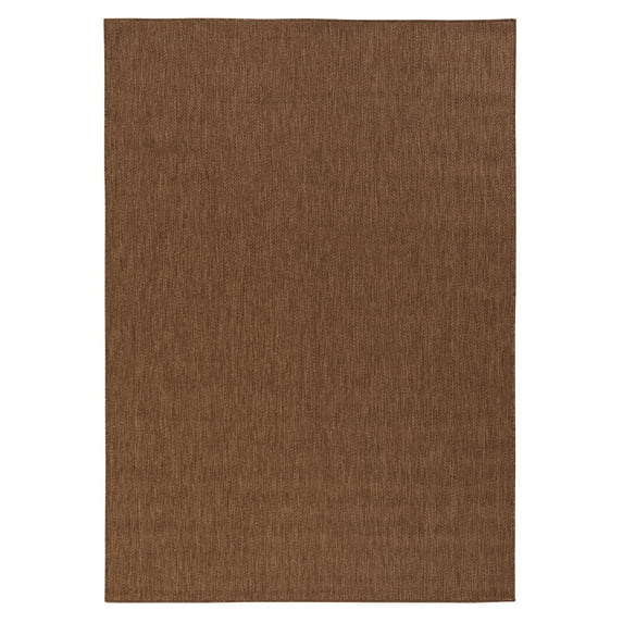 Ottomanson Jardin Solid Design 5x7 Non Shedding Indoor Area Rug, 5'3" x 6'11", Brown