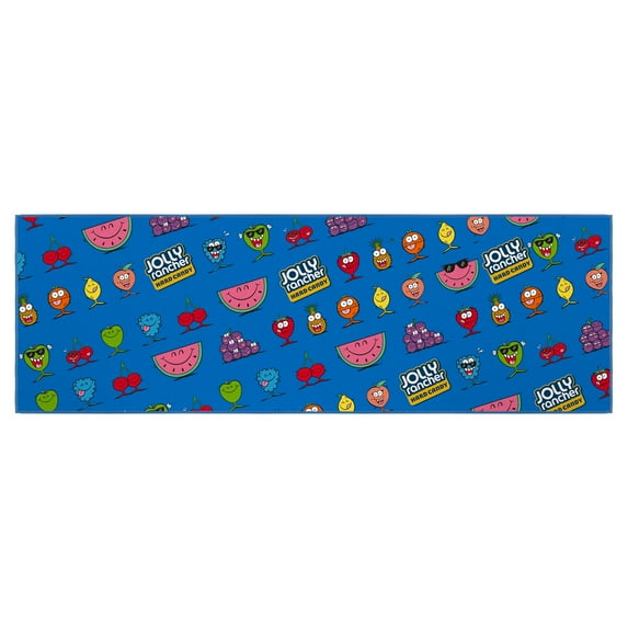 Ottomanson Jolly Rancher Characters Machine Washable Non-Slip Rubberback 2x5 Runner Rug, 20"x 59", Blue
