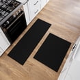 thumbnail image 1 of Ottomanson Kitchen Rug Set 2-Piece, Non-Slip Kitchen Runner & Floor Mat, 22.5" x 48" + 22.5" x 60", Black, 1 of 6