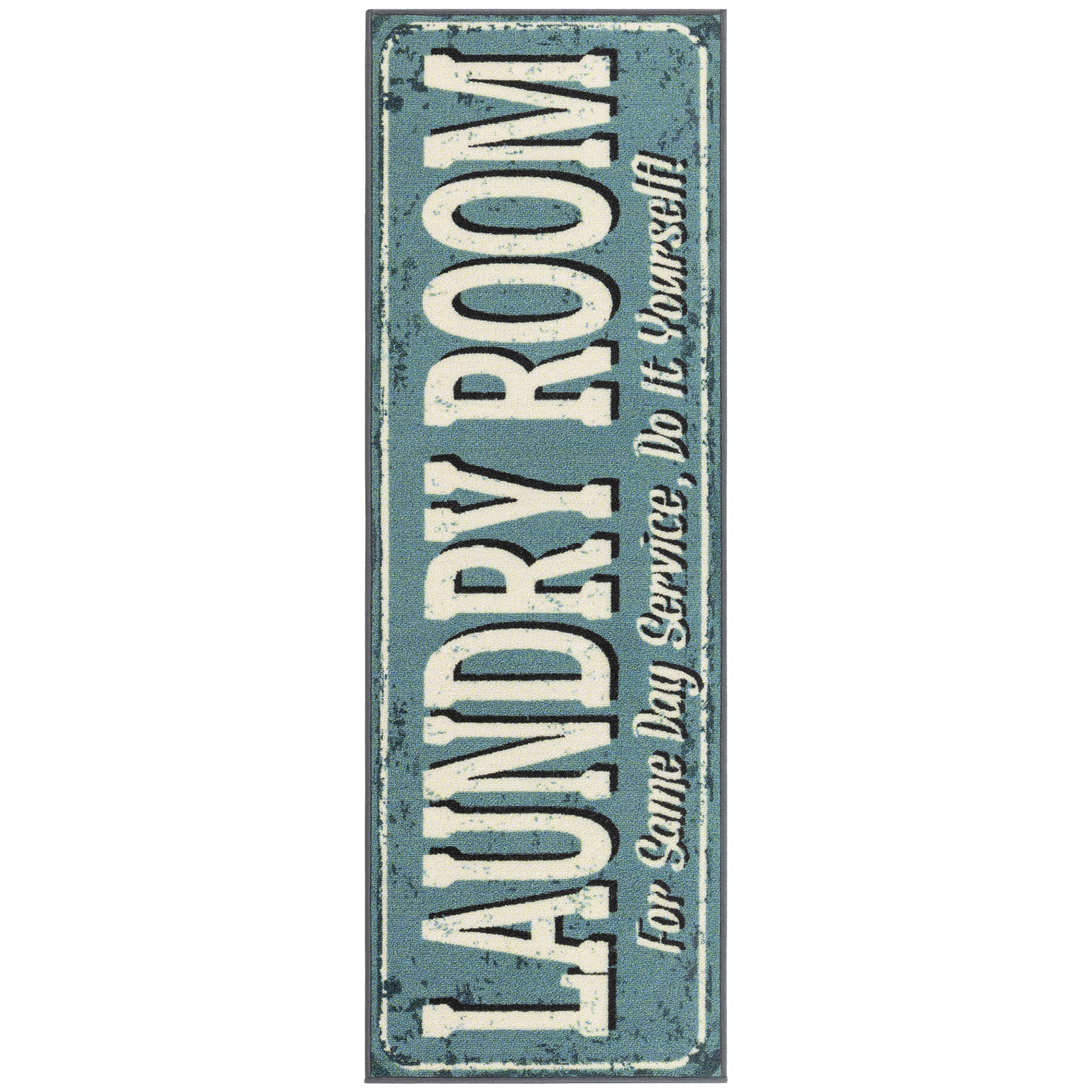 Ottomanson Laundry NonSlip Rubberback Bordered 2x5 Laundry Room Runner