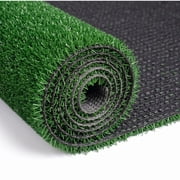 Ottomanson Lite Grass Indoor Outdoor Artificial Turf Rug 22" x 13 Green Patio Grass Carpet