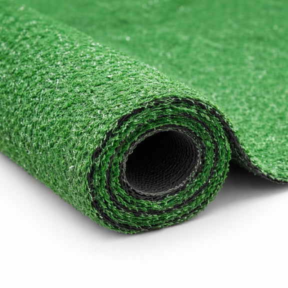 Ottomanson Lite Grass Indoor Outdoor Artificial Turf Rug 22" x 30" Green Patio Grass Carpet