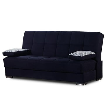 Ottomanson Loft Sofa Bed with Storage 75", Black Chenille