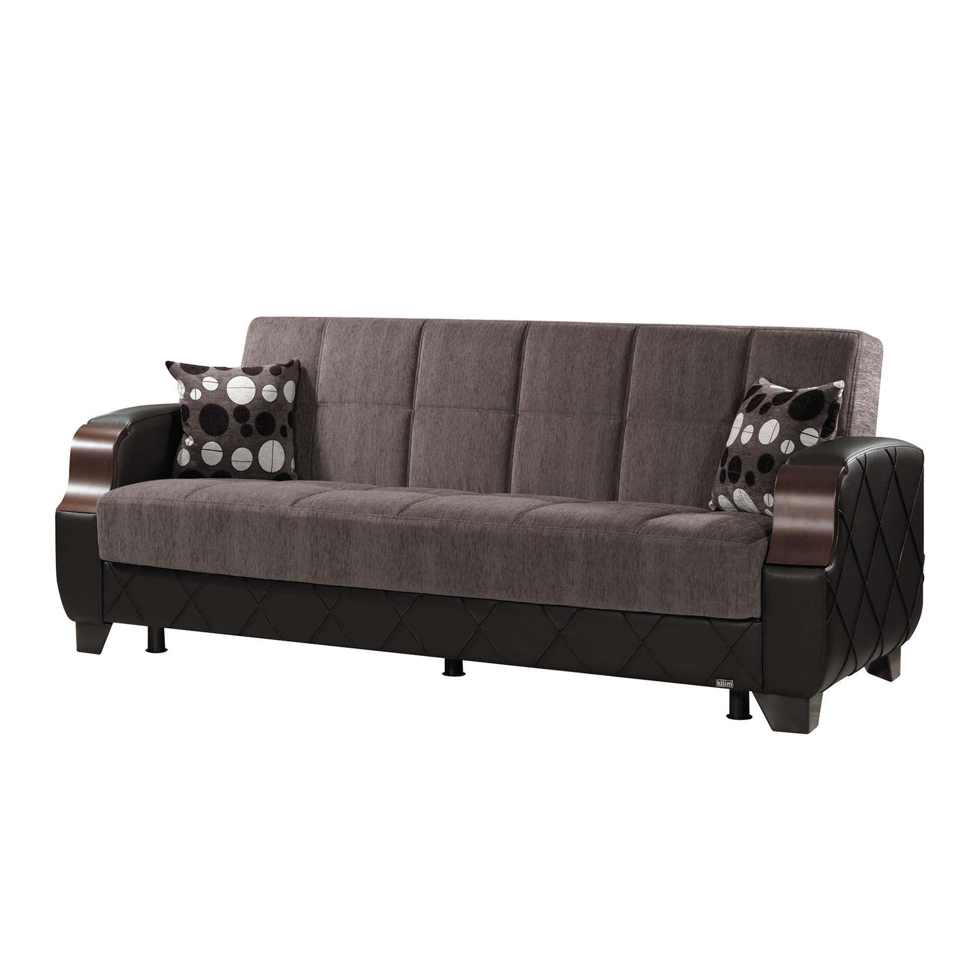 Ottomanson Luna Sofa Bed with Storage 74", Gray Chenille