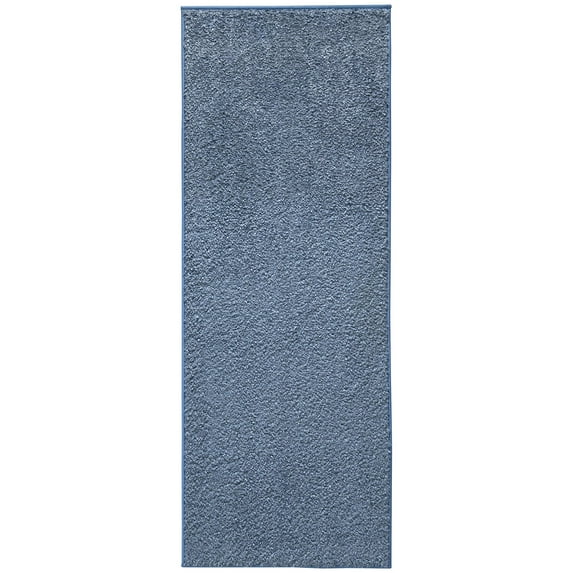 Ottomanson Luxury Non-Slip Rubberback Solid 2x6 Soft Indoor Runner Rug, 2'2'' x 6', Turquoise Blue