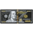 thumbnail image 1 of Ottomanson 100 Dollar Bill Non-Slip Rubberback 22x53 Money Rug, 22" x 53", Black/Gold, 1 of 13