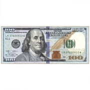 Ottomanson Machine Washable 100 Dollar Bill Non-Slip Rubberback 20x53 Money Rug, 20 x 53, Blue/Multicolor