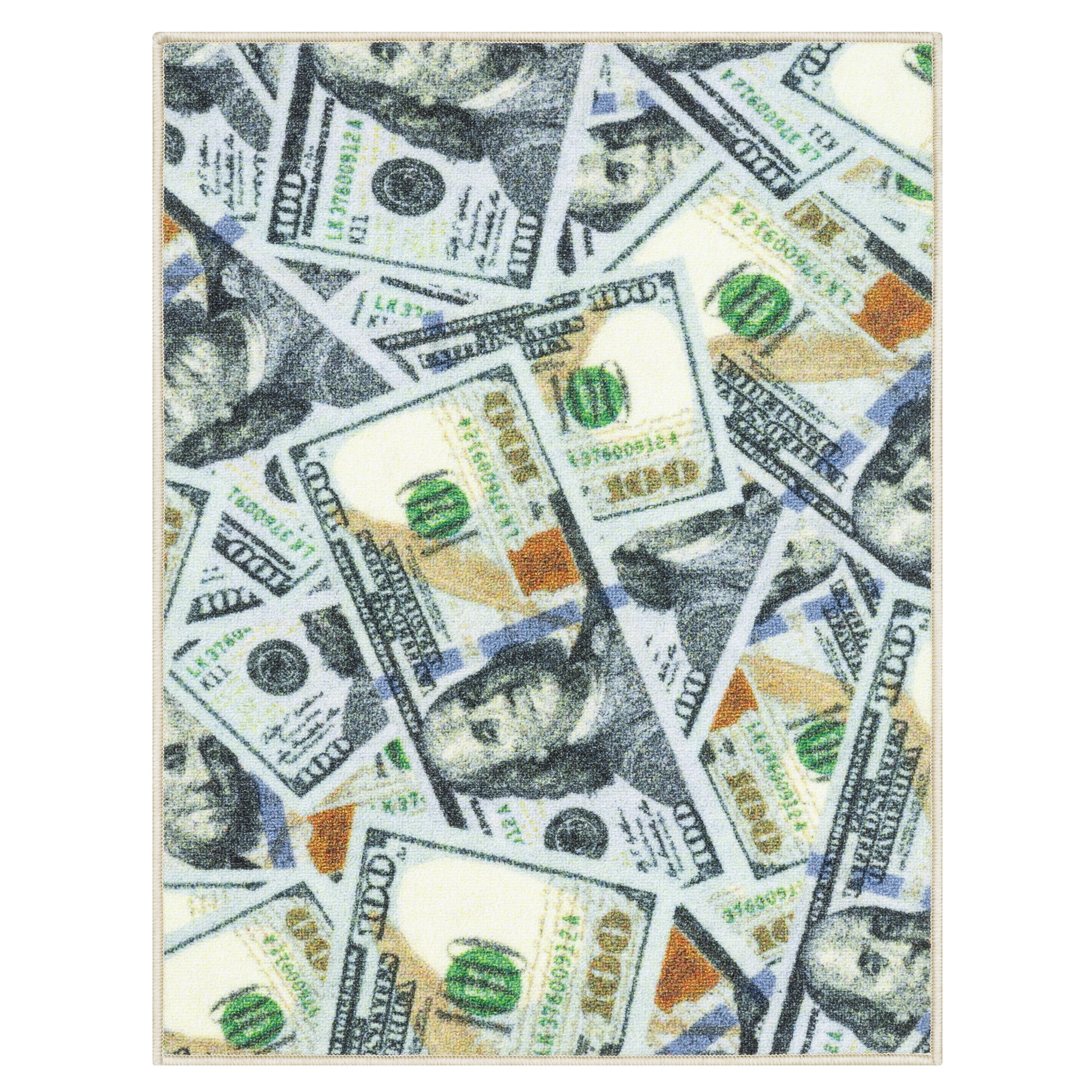 Ottomanson 100 Dollar Bill Non-Slip Rubberback 2x3 Money Rug ...