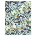 thumbnail image 1 of Ottomanson Machine Washable 100 Dollar Bill Non-Slip Rubberback 5x7 Money Rug, 5' x 6'6", Multicolor, 1 of 8