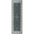 thumbnail image 1 of Ottomanson Machine Washable Cotton 2x5 Flatweave Runner Rug for Bedroom, 20" x 59", Black Floral, 1 of 4