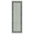 thumbnail image 1 of Ottomanson Machine Washable Cotton 2x5 Flatweave Runner Rug for Bedroom, 20" x 59", Light Gray/Multicolor Border, 1 of 10