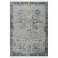 thumbnail image 1 of Ottomanson Machine Washable Cotton 4x6 Flatweave Area Rug for Living Room, 4' x 6', Gray/Blue Floral, 1 of 4