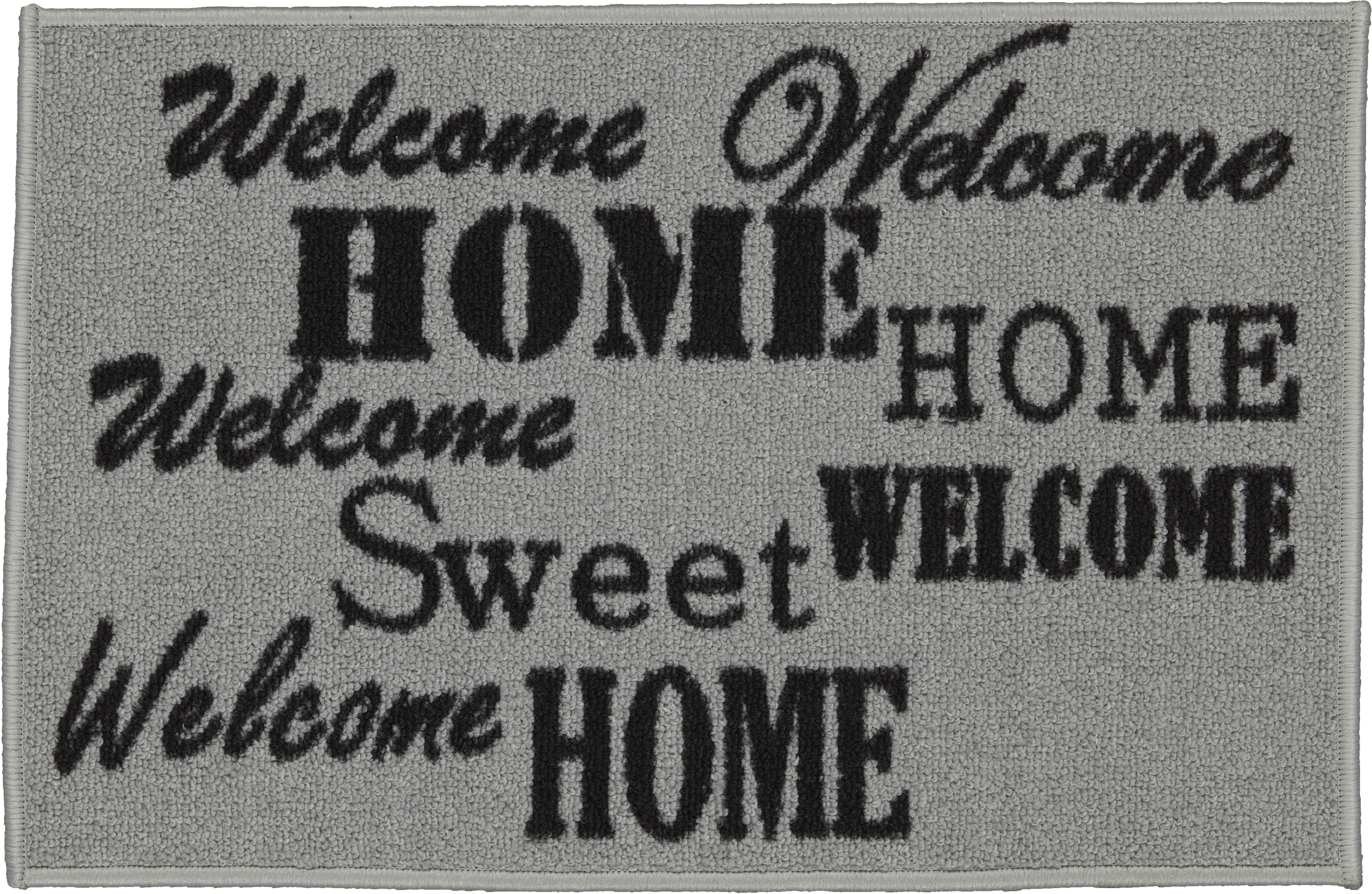 Ottomanson Machine Washable Non-Slip Rubberback 2x3 Sweet Home Doormat for Entryway, 20" x 30", Gray - image 1 of 4