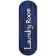thumbnail image 1 of Ottomanson Non-Slip Rubberback 2x5 Laundry Room Runner Rug, 20" x 59" Oval, Black/Blue, 1 of 7