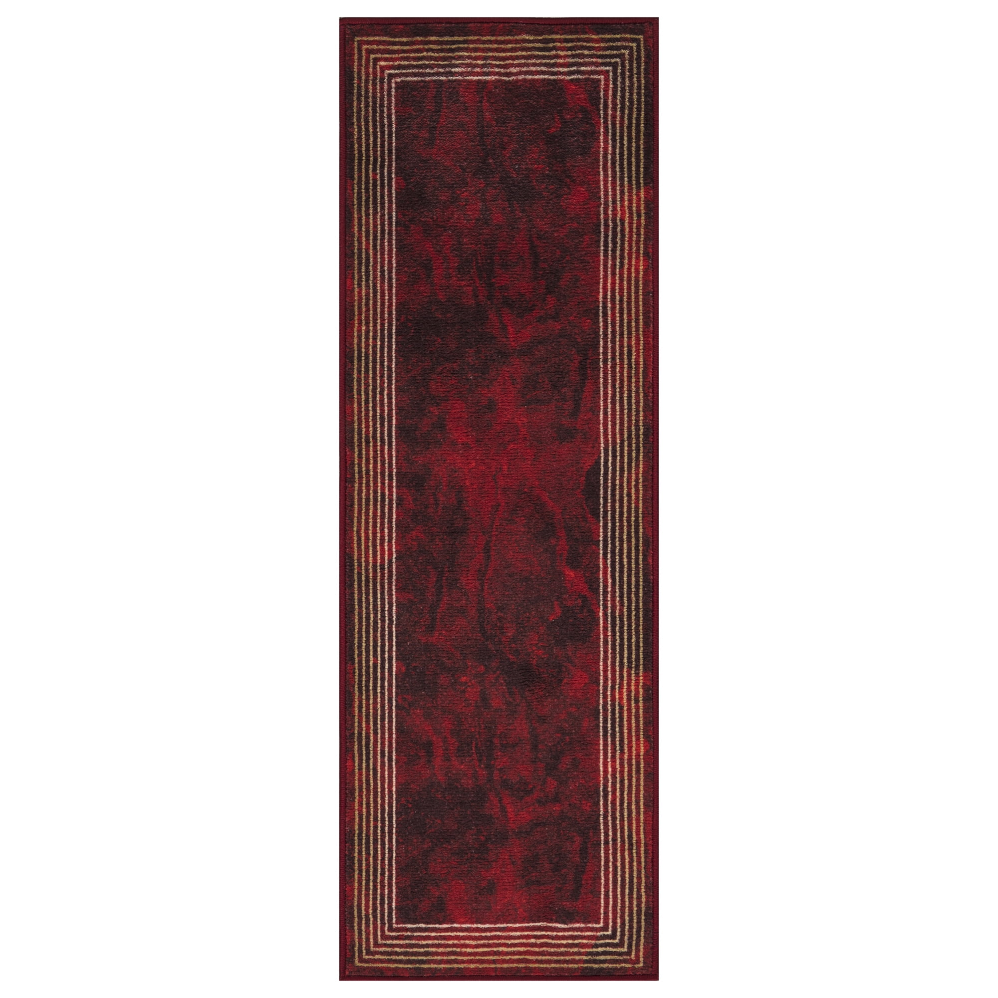 Ottomanson Machine Washable Non-Slip Rubberback Border 2x5 Indoor ...