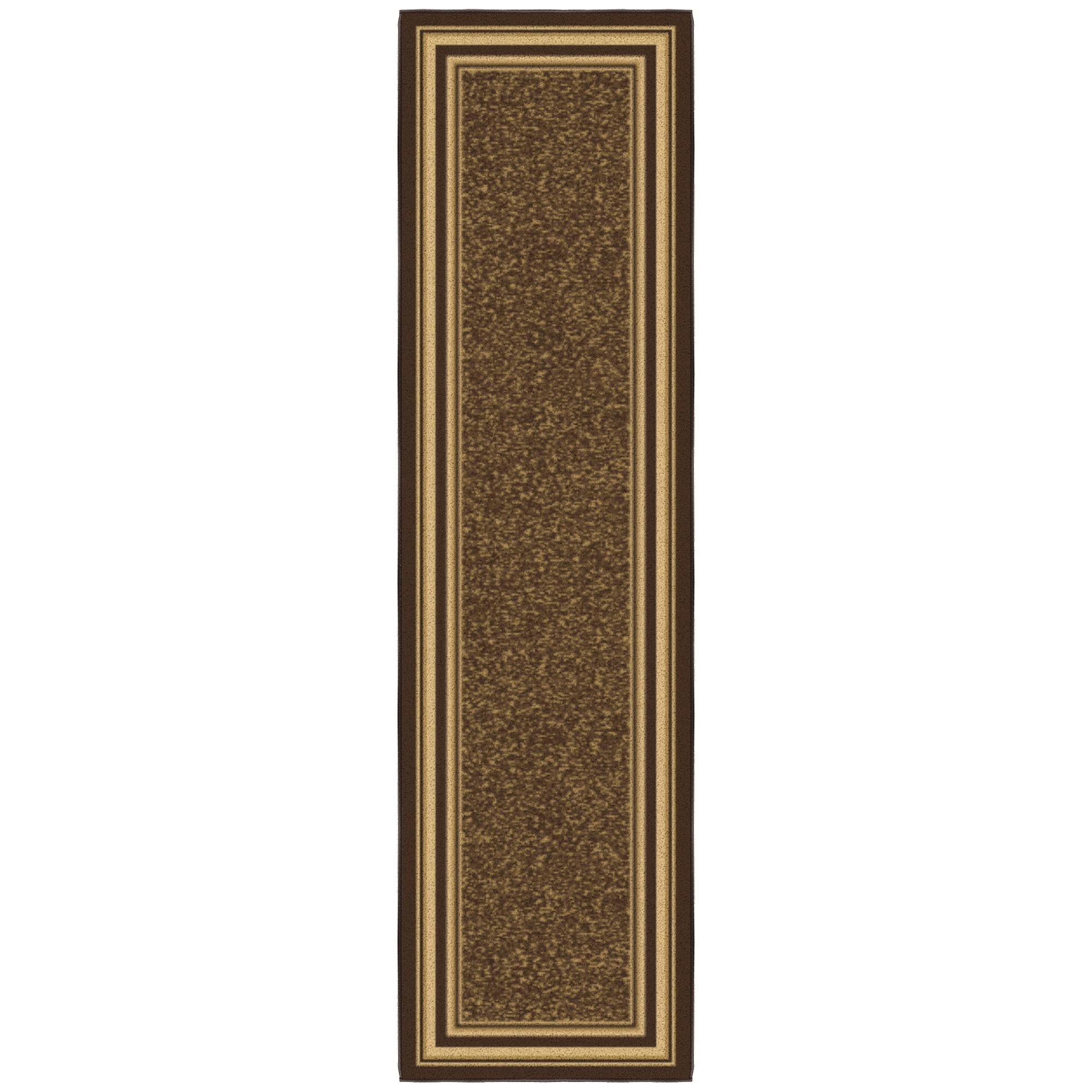 Dark Brown Non-Slip Synthetic Runner Rug, 1'10" x 7'