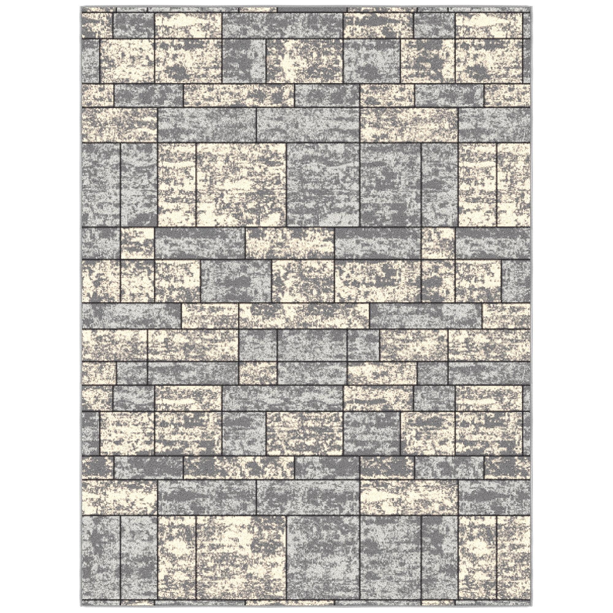 Ottomanson 5x7 Indoor Area Rug - Non-Slip Rubberback - Gray - Walmart.com