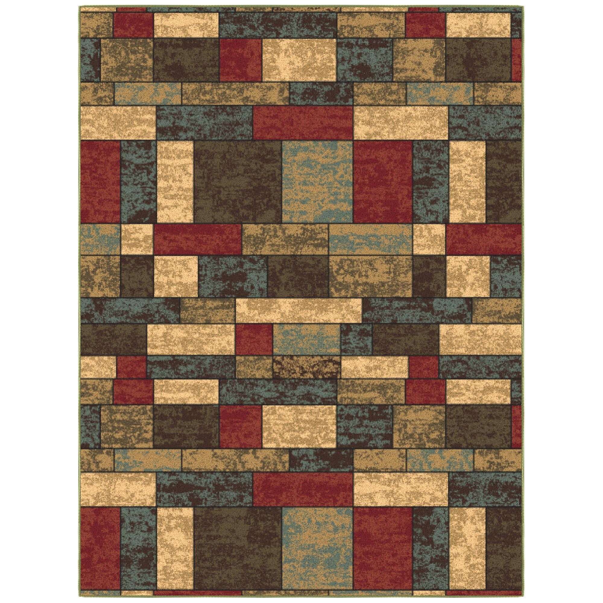 Multicolor Synthetic Non-Slip 5' x 6'6" Area Rug