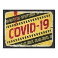 thumbnail image 1 of Ottomanson COVID-19 Sign Indoor Doormat 2'3" x 3' - Non Slip Low Pile Area Rug for Entryway, Yellow, 1 of 8