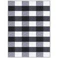 thumbnail image 1 of Ottomanson Non-Slip Indoor Entryway Rug 2'3" x 3' – Low Pile Stain Resistant Door Mat, Buffalo Plaid Black/White, 1 of 12