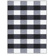 Ottomanson Non-Slip Small Area Rug for Entryway 2'3" x 3' Easy Clean & Durable Kitchen Mat, Black/White