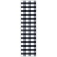 thumbnail image 1 of Ottomanson Buffalo Plaid Kitchen Runner Rug 1'10" x 7' - Non Slip Low Pile Carpet, Black/White, 1 of 15