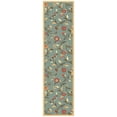 thumbnail image 1 of Ottomanson Floral Hallway Runner Rug 2'7" x 9'6" - Non Slip Low Pile Carpet, Seafoam Green, 1 of 10