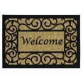 thumbnail image 1 of Ottomanson Machine Washable Non-Slip Rubberback Floral Border 2x3 Entryway Doormat, 20" x 30", Beige, 1 of 9