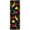 thumbnail image 1 of Ottomanson Machine Washable Non-Slip Rubberback Hot Peppers 2x5 Kitchen Runner Rug, 20" x 59", Black, 1 of 8