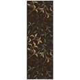thumbnail image 1 of Ottomanson Leaf Bathroom Runner Rug 20" x 59" - Non Slip Low Pile Carpet, Brown, 1 of 13