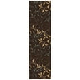 thumbnail image 1 of Ottomanson Leaf Kitchen Runner Rug 1'10" x 7' - Non Slip Low Pile Carpet, Brown, 1 of 14