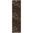 thumbnail image 1 of Ottomanson Leaf Hallway Runner Rug 2'7" x 9'10" - Non Slip Low Pile Carpet, Brown, 1 of 14